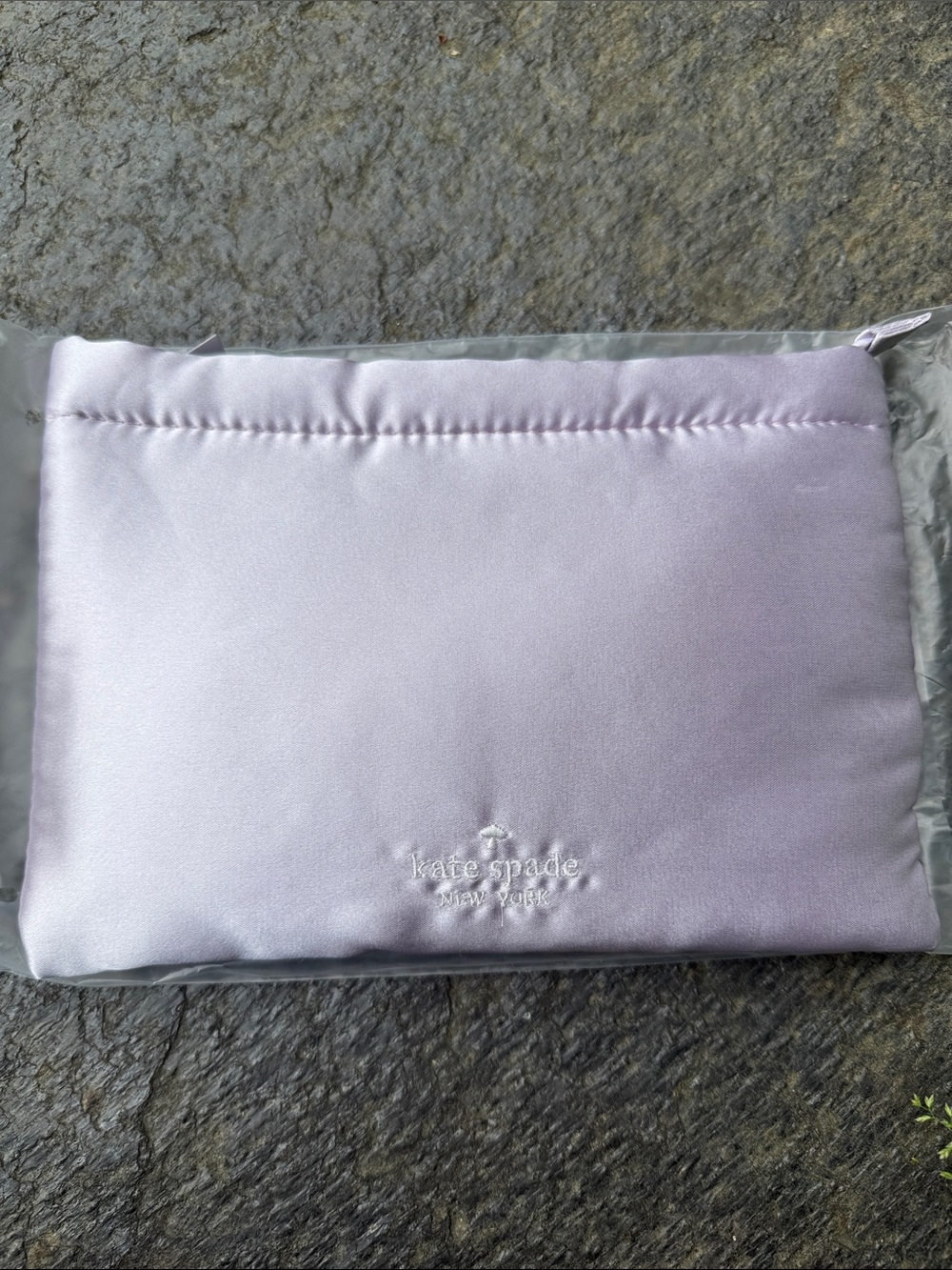 kate spade lavender satin eye mask and pouch